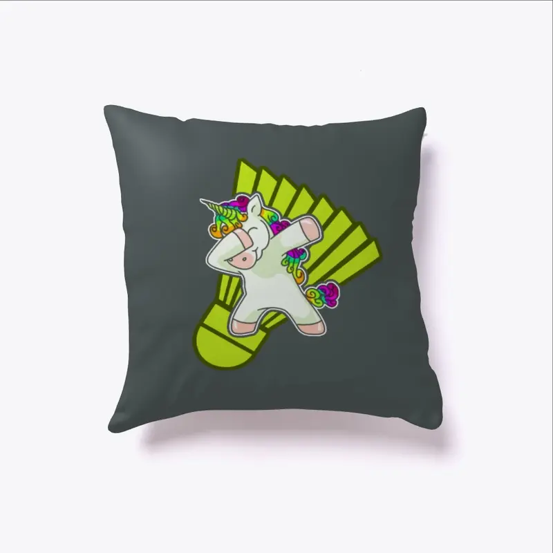 Unicorn Funny Badminton Dab Pillow Cover